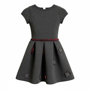 Deux par Deux Gray Dress with Red Details